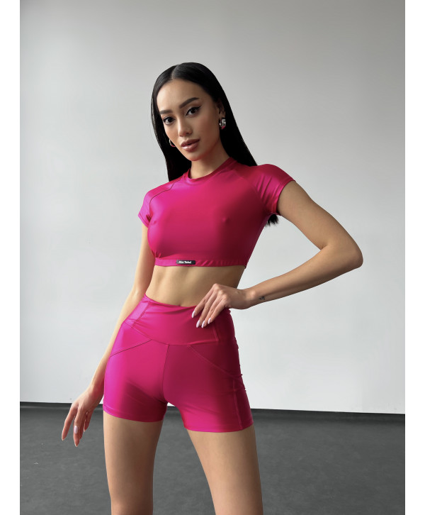 Bright cropped top 3033 pink