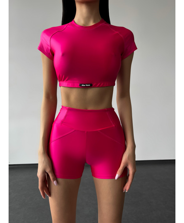 Bright cropped top 3033 pink